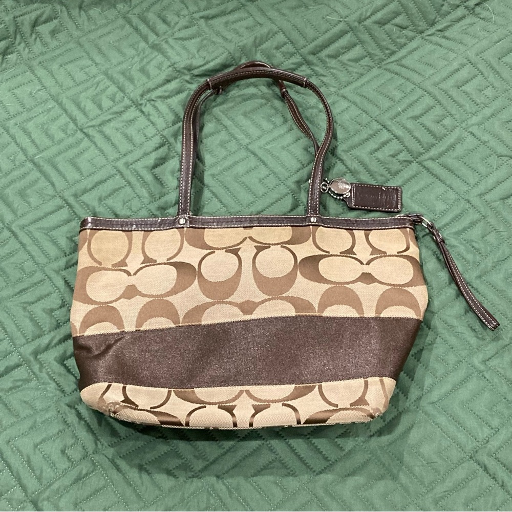 Coach Brown Canvas Shoulder Bag